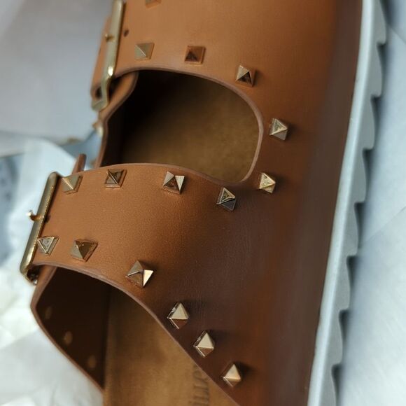 Olivia Miller Sandals Size 6 Cognac - Mule - Slide - Brown - Picture 12 of 13